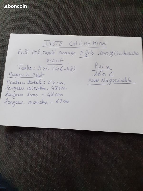 Pull col roulé 100% cachemire Juste cachemire (image 2)