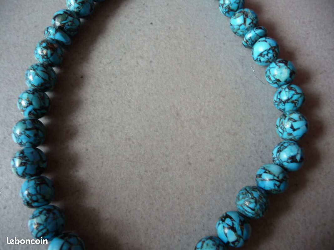Chapelet musulman perles bleues en pierre naturelle (image 3)