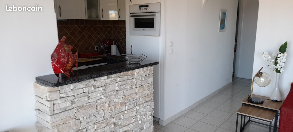 APPARTEMENT TYPE 2 PERSONNES REZ DE JARDIN 44m2, VUE MER ENTIEREMENT MEUBLE, EQUIPE ET CLIMATISE, DRAPS FOURNIS, TERRASSE DE 19m2 ET PLACE DE PARKING (image 6)