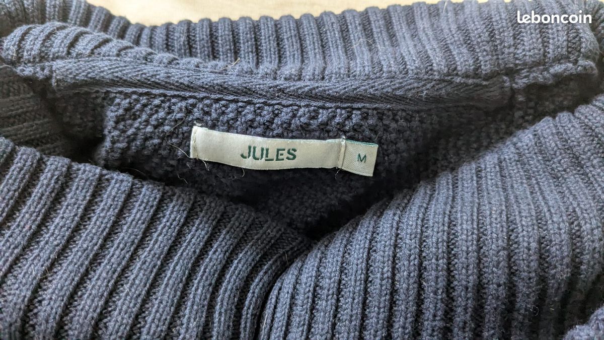 Pull col roulé bleu foncé Jules taille M (image 3)
