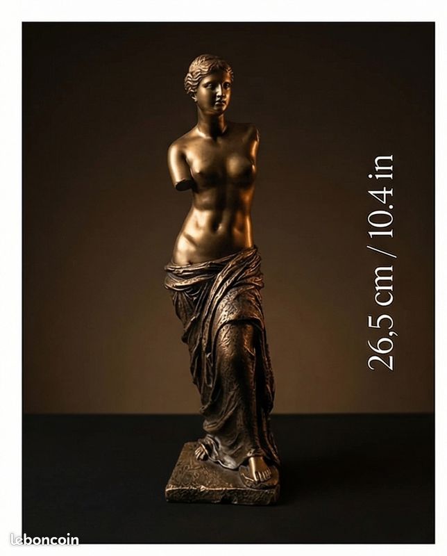 Statue Vénus de Milo 26 cm – Finition bronze – Sculpture décorative classique avec boîte d’origine (image 2)
