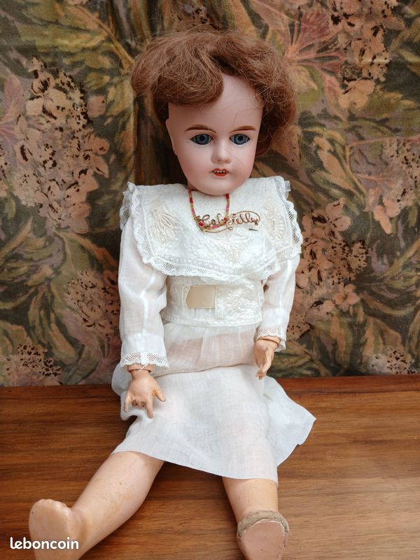 Poupée ancienne tête porcelaine Mon chéri Léon Prieur