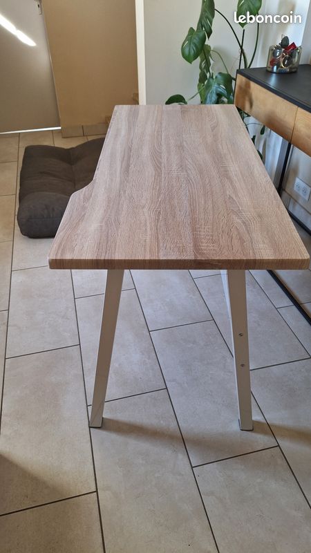 Bureau bois et métal blanc (image 3)