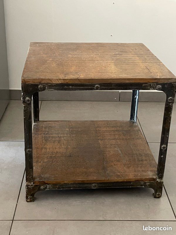 Table basse fer et bois (image 1)