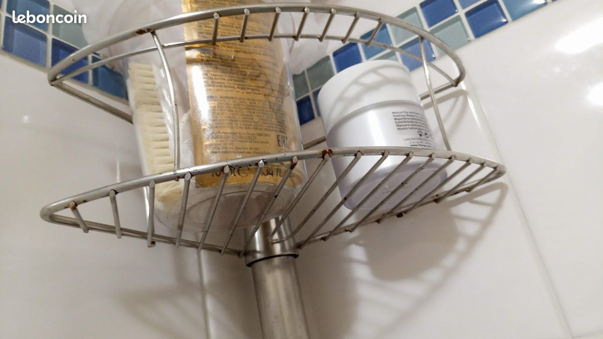 Etagere Baignoire/Douche Telescopique d'Angle Sans Perçage (image 7)