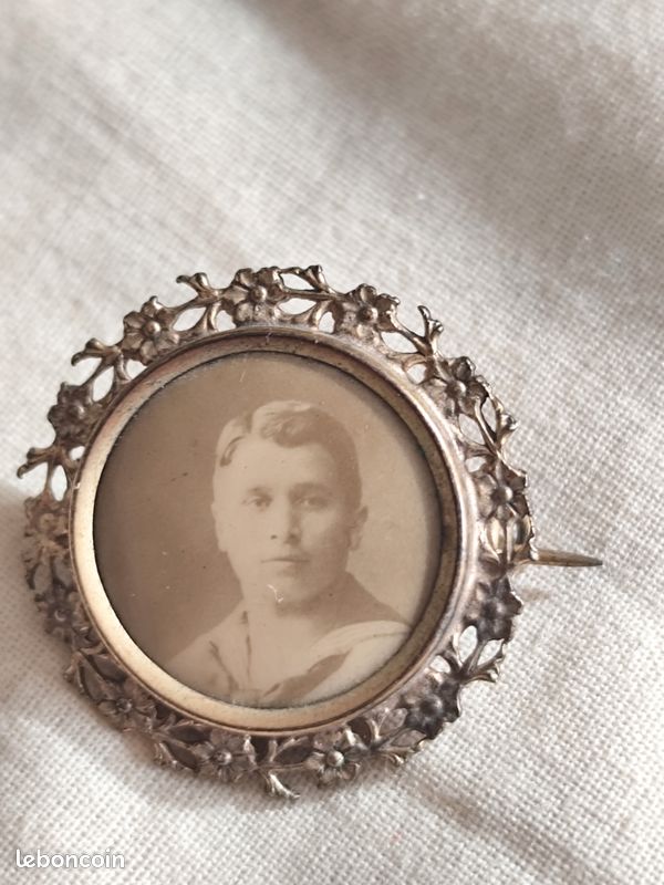 Broche Ancienne En Argent - Porte-photo - Ref 90157