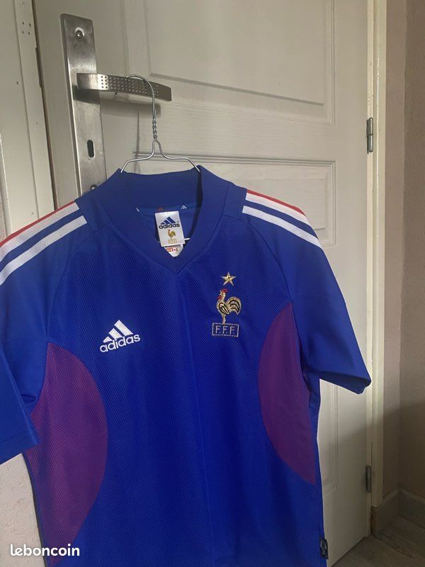 Maillot France 2002 Adidas officiel – Vintage – Taille enfant XS - Vêtements