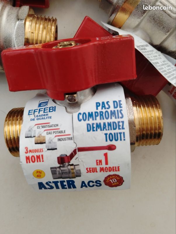 Vanne a sphère laiton mâle/mâle 3/4 pouce (image 3)