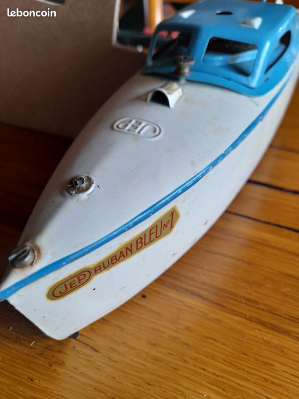 Ancien jouet bateau mécanique BOAT CLOCKWORK PS 314 fonctionne avec la clé