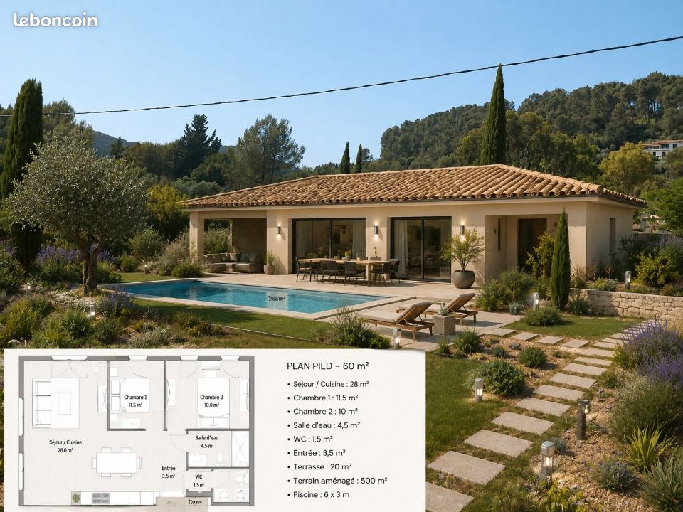 Maison 3 pièces 60 m² · à Solliès-Pont · 60 m² · 385 000 €
