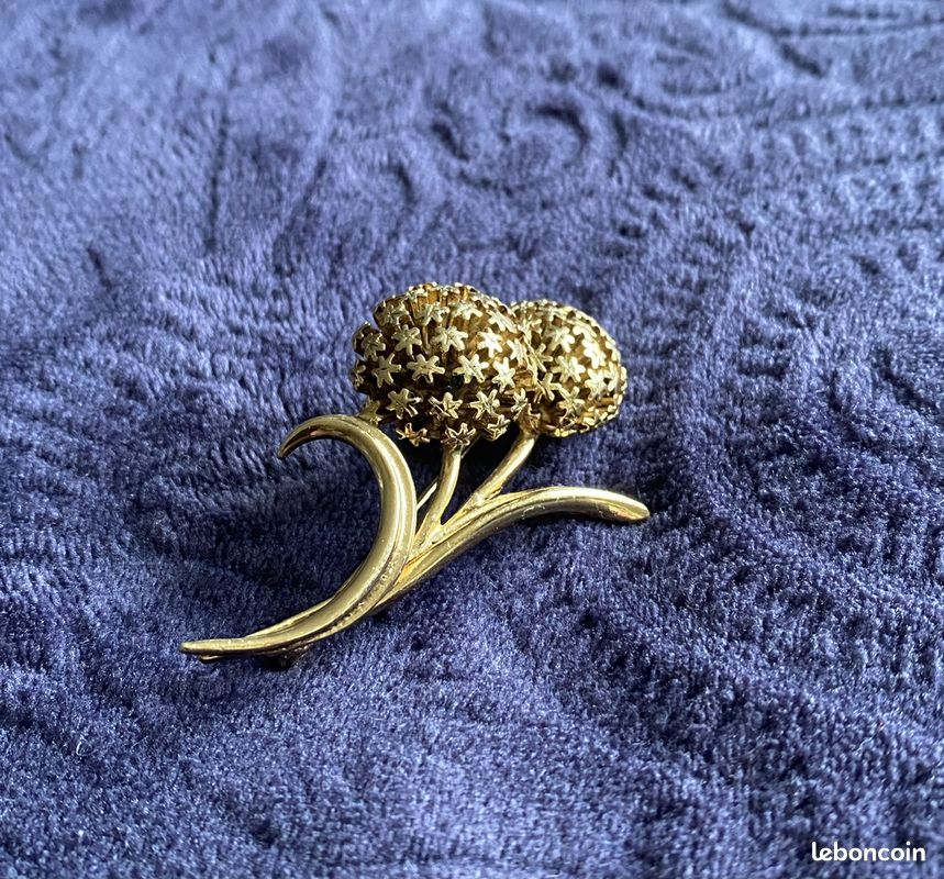 Broche Poisson Mythologique – Alliage Doré, Marque P & M Paris, Occasion