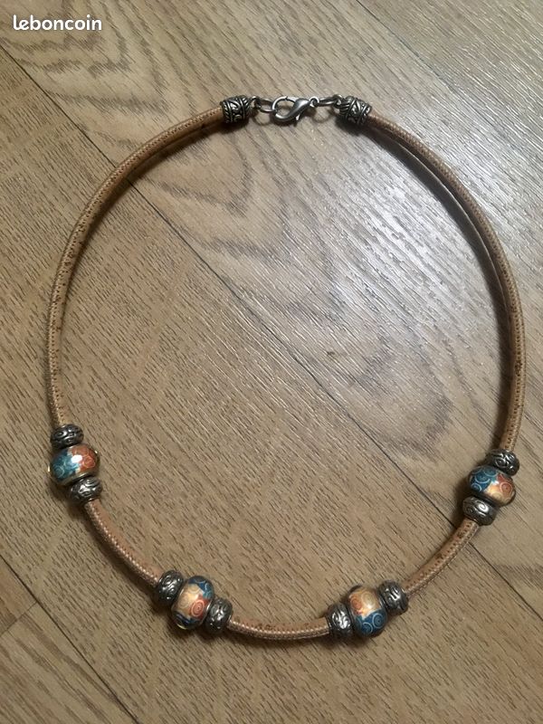 Collier liège en perles et argent (image 2)