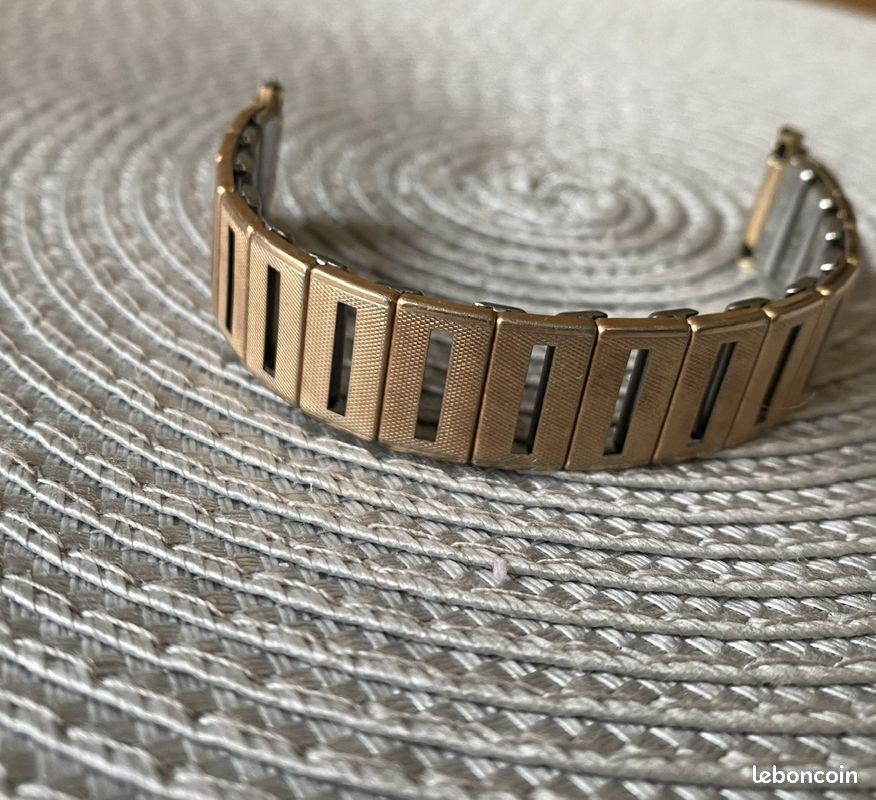 Bracelet De Montre Fixo-flex Plaqué Or - Occasion, état Correct Pour Son âge, Unisexe