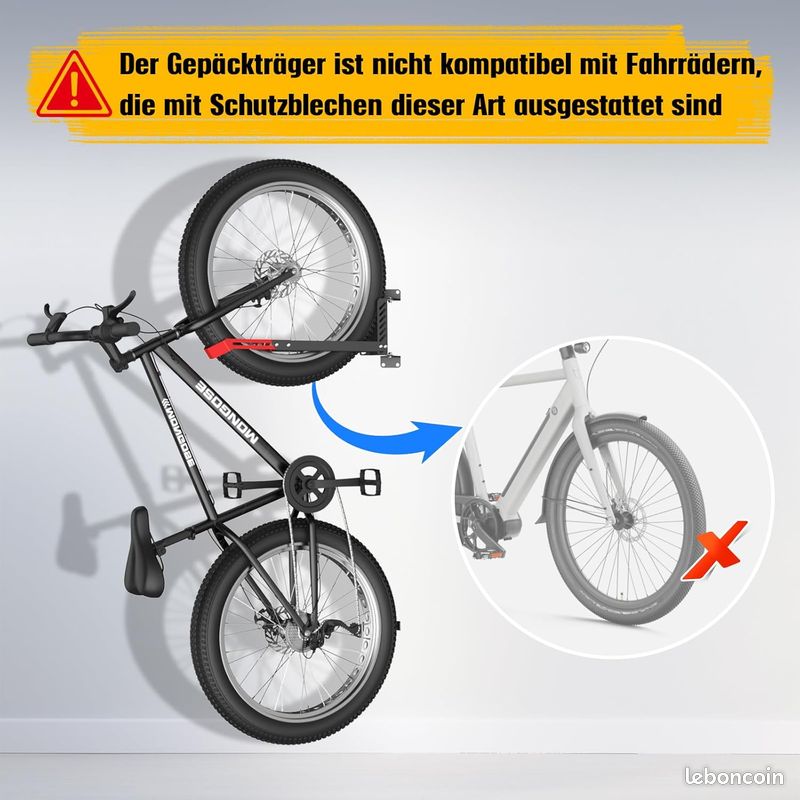 Support de roue de vélo en alliage d'aluminium - Support simple et compact pour réparation de vélo
