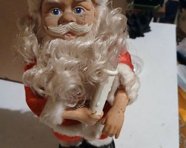 Père Noël Vintage En Céramique Brady's - Boîte à Bijoux Avec Interrupteurs Et Cerf - Année 1997