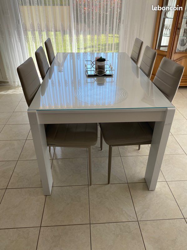 Table à manger blanc (image 1)