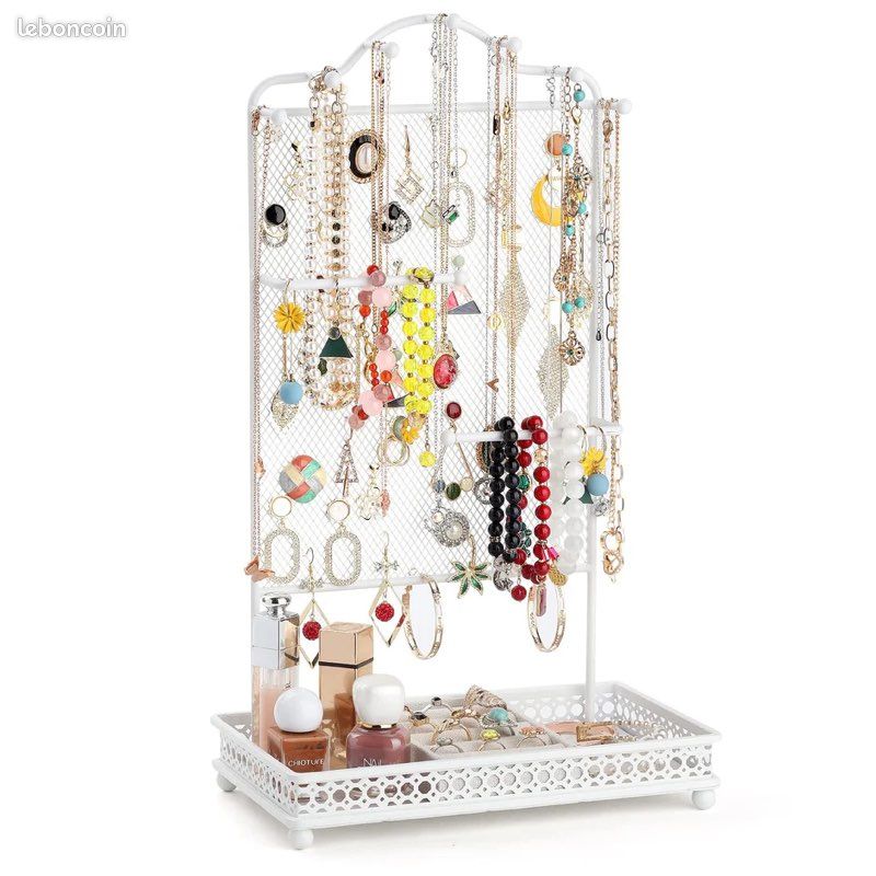 Plcnn Organisateur de Bijoux Suspendu Rouleau de Rangement Double Face Rotatif Cintre Collier Suspendu Organisateur Mural Porte-Boucles d'oreilles Porte-Bijoux Suspendu pour Boucles d'oreilles,(#4