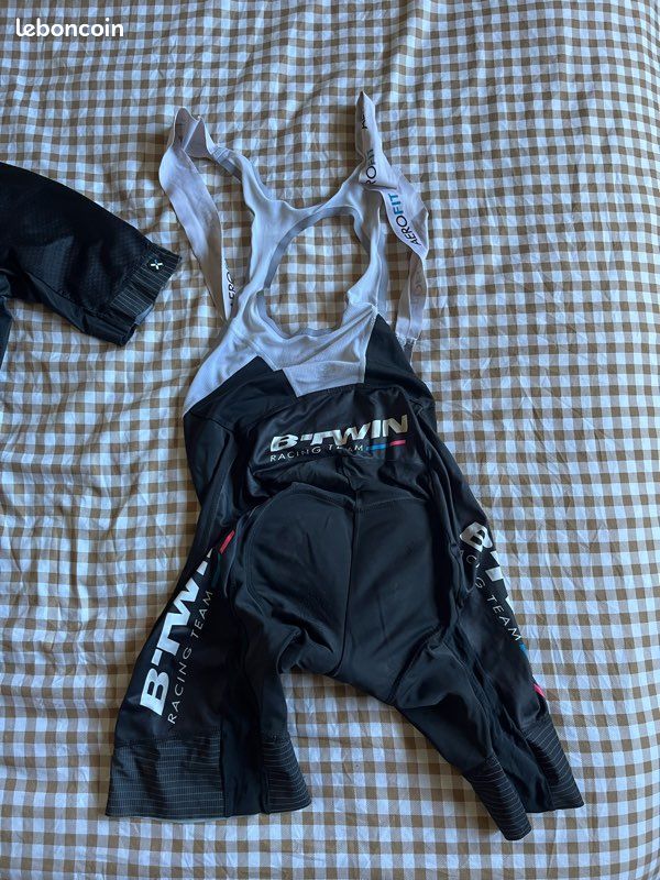 Ensemble cuissard vélo et maillot cyclisme hiver équipe pro FDJ