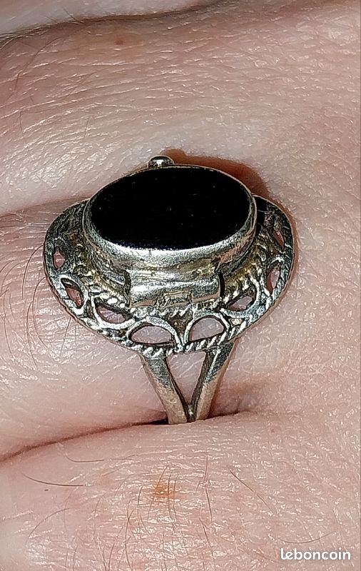 Amaya Bague Argent Ethnique Bague Argent 925 Bague Or Pierre Noire