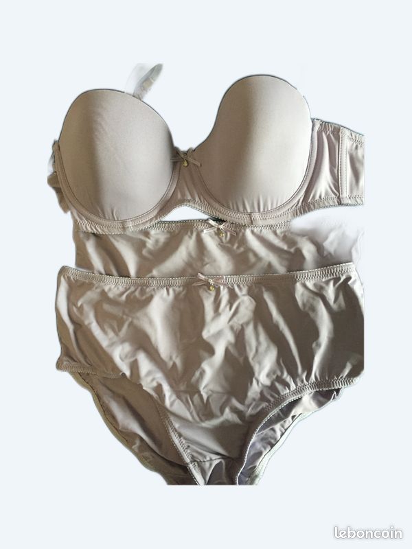 Soutien gorge 90b + 2 slips 42 Mauve NEUF (image 1)