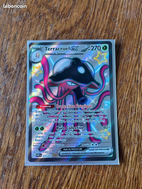 CARTE POKÉMON TERRACRUEL 213/091 EX destinées de paldéa Shiny EV4.5 EUR