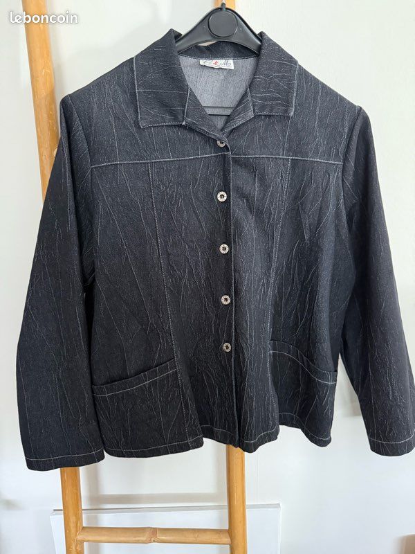 Ensemble veste pantalon taille élastique neuf 44 C&M Paris (image 2)