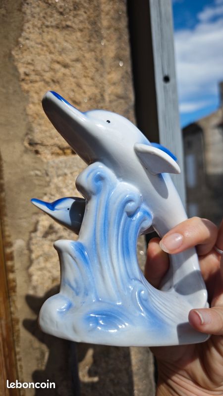 Dauphins céramique déco vintage 90 (image 5)