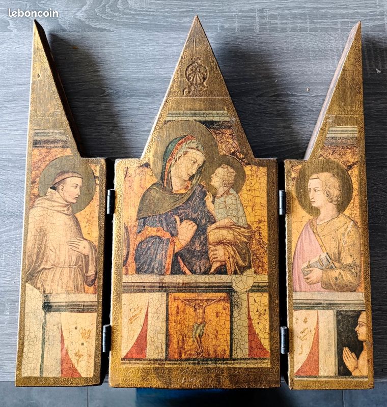Triptyque religieux période gothique italienne (image 1)