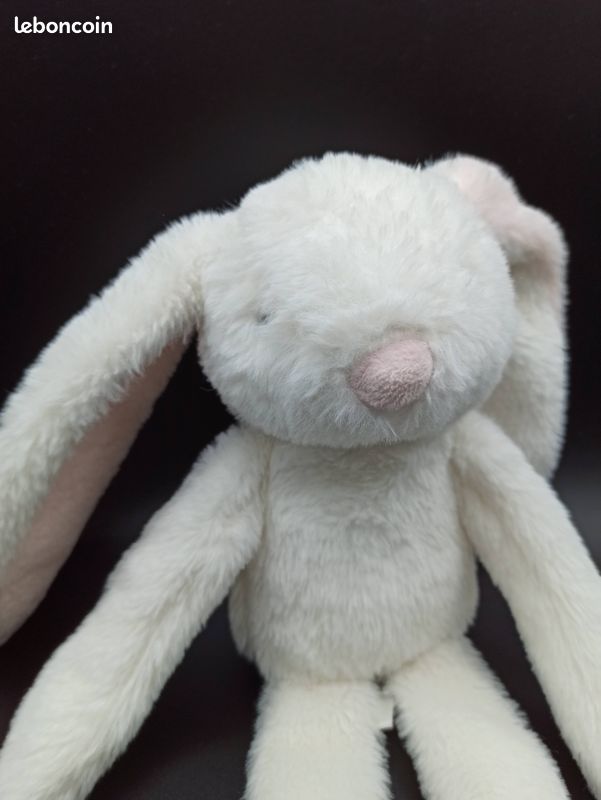 Doudou peluche - Lapin - blanc et rose - longues jambes - primark - env. 36 cm (image 2)