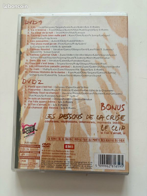 Double DVD Les Enfoirés 2010 : La Crise de Nerfs - Neuf sous blister (image 2)