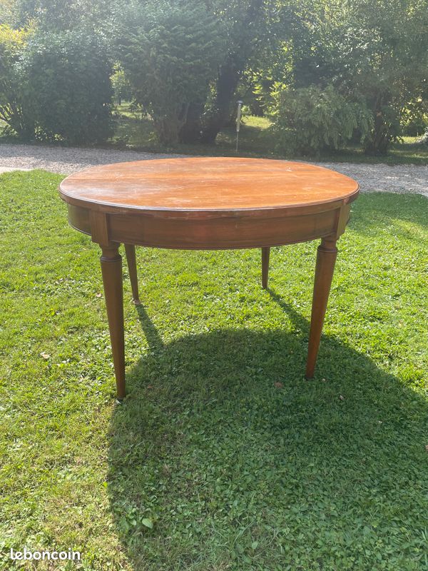 Table ovale ancienne en merisier extensible (image 8)