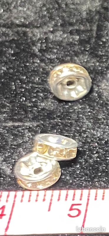 100 Perles intercalaires doré ou argenté avec strass (image 5)