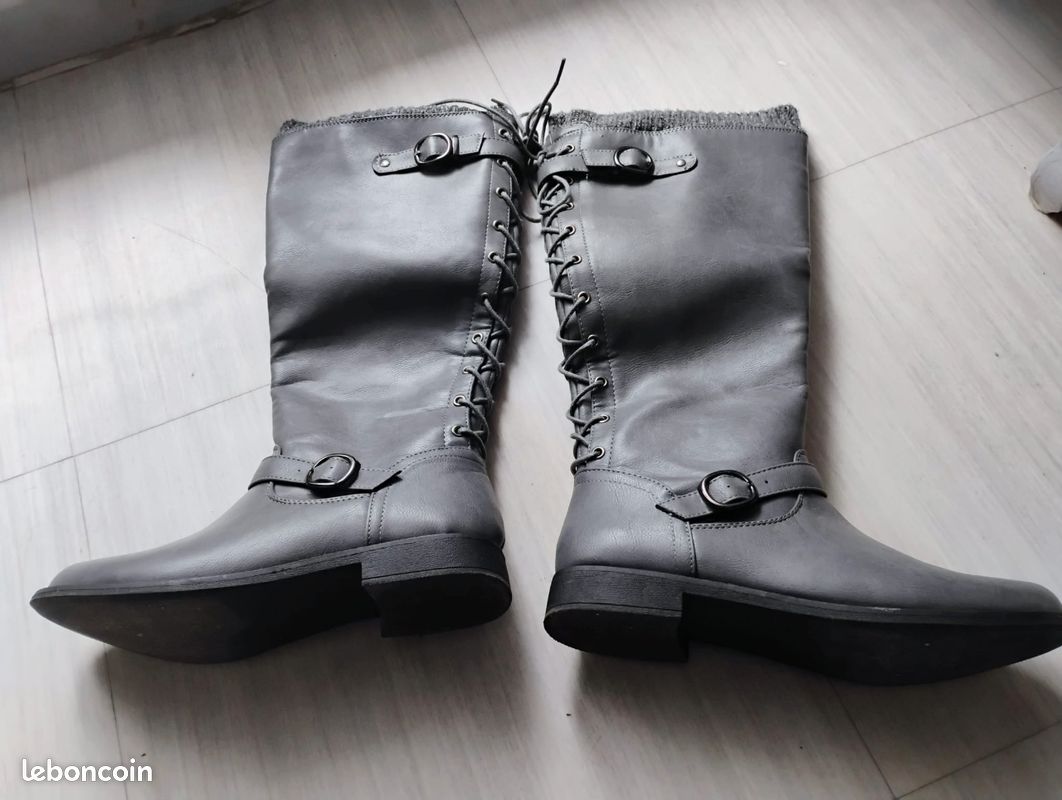 Bottes femme grise Chaussures