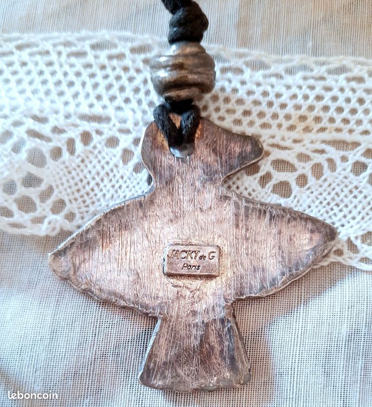 Collier Vintage De Marque Jacky De G - Occasion, Bijou Porté