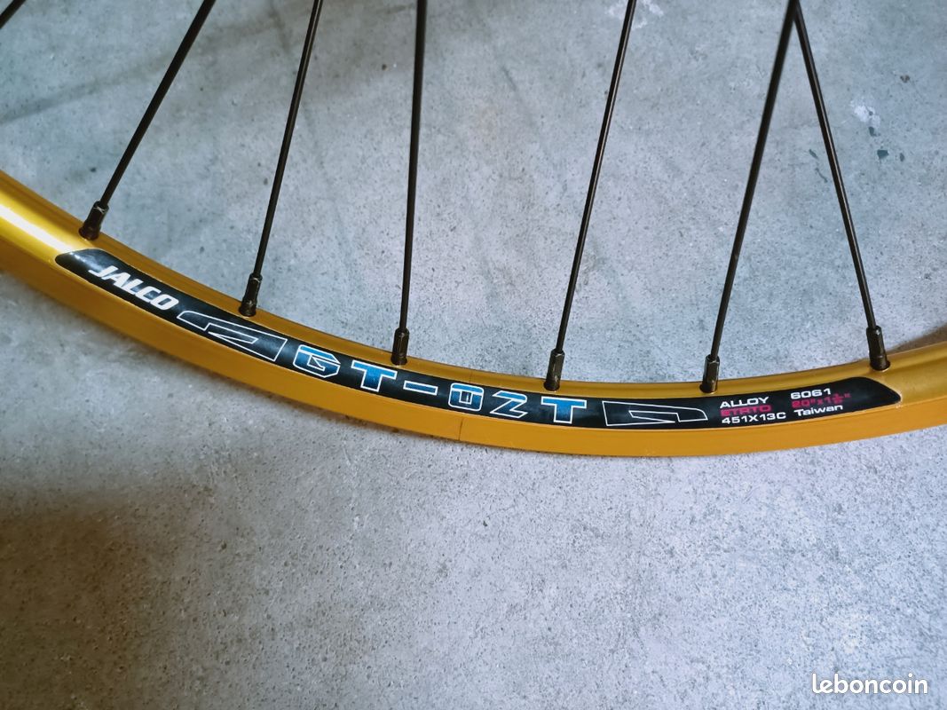 JANTE DE SPORT en PVC pour vélo BMX 20 "(JAUNE) Ensemble de moyeux de