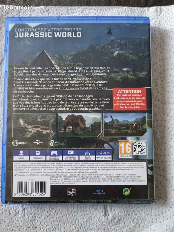 Jeux ps4 jurassic world evolution (image 2)