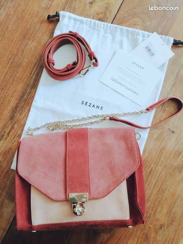 Sac sezanne Tiger (trois tons de rose) avec deux bandoulières