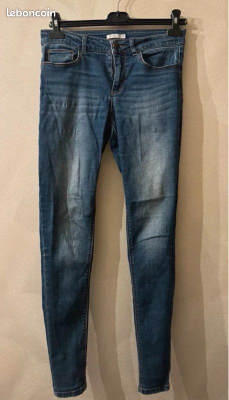 Jeans bleu marine push up slim t aille 38 gemo, met en valeur les fesses (image 1)
