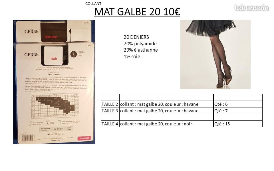 GERBE - Collant FUTURA 40-Taille 0-Couleur Noir