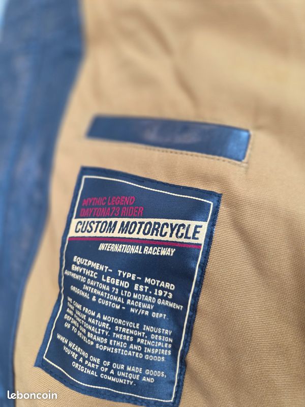 Veste en cuir d'agneau moto taille XL full zip (image 13)