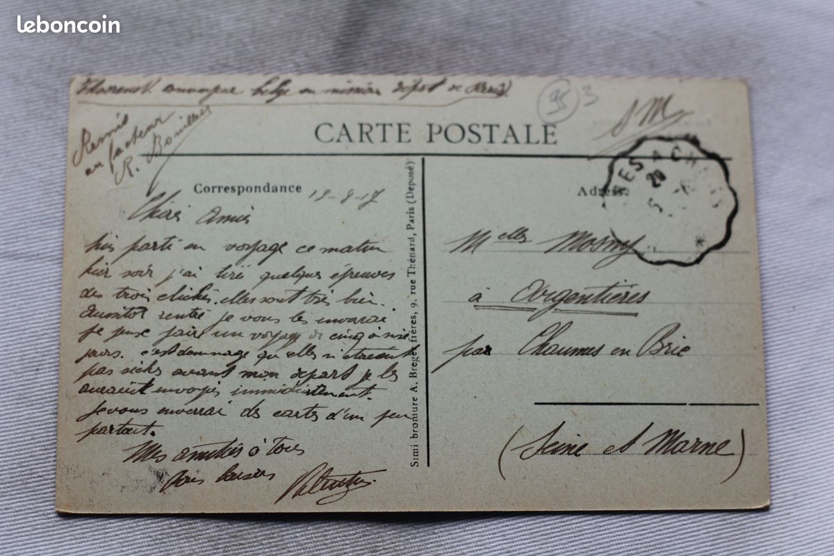CPA CARTE POSTALE 1917 GUERRE 14-18 SOMME HAM RUINES DU CHATEAU