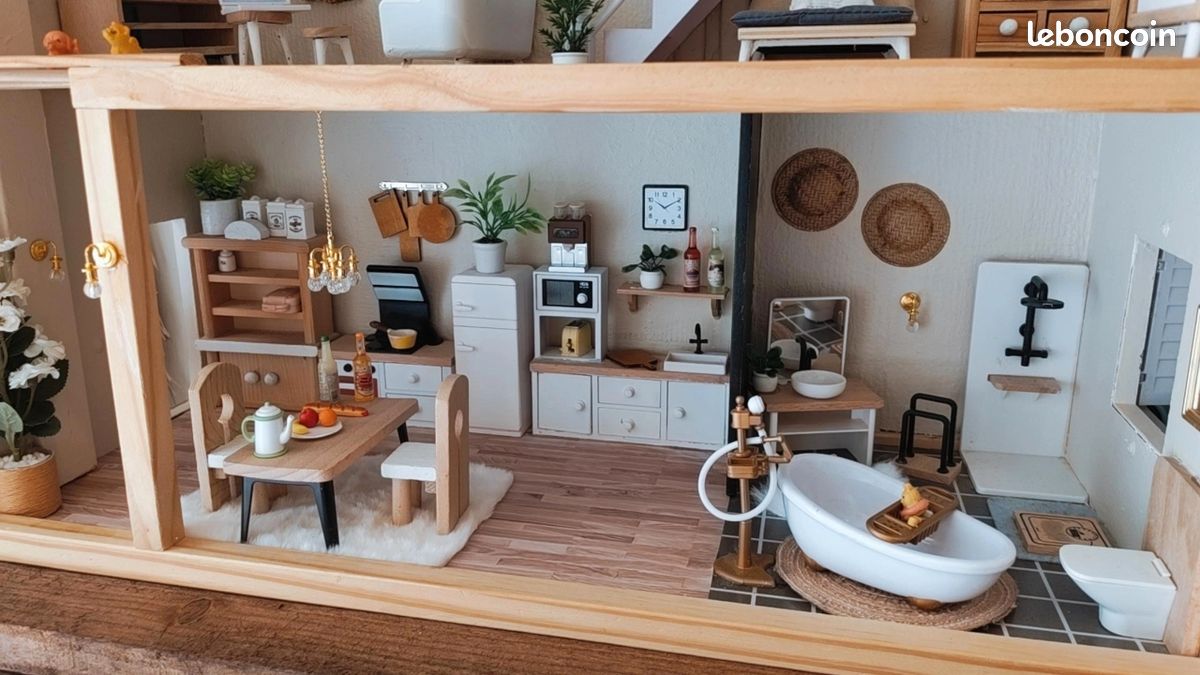 Armoire Miniature Rétro En Bois – Meuble De Maison De Poupée – Accessoire Décoratif Pour Salon Et Cuisine