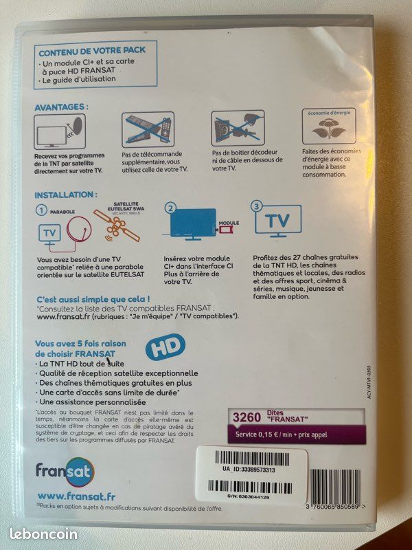 Accessoires audio Neotion Kit décodeurs tnt/sat fransat ci 1.3 carte