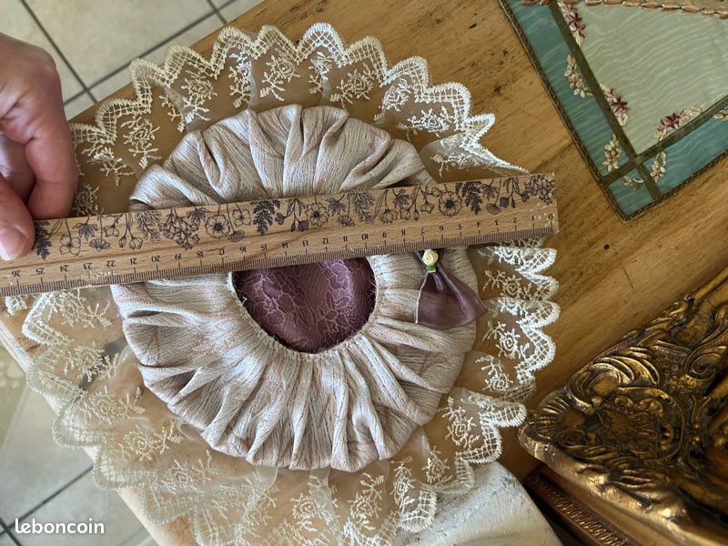 Chapeau Poupée Soie Et Dentelles – Taille 22-24 Cm – Fabriqué En France Georgette Bravot