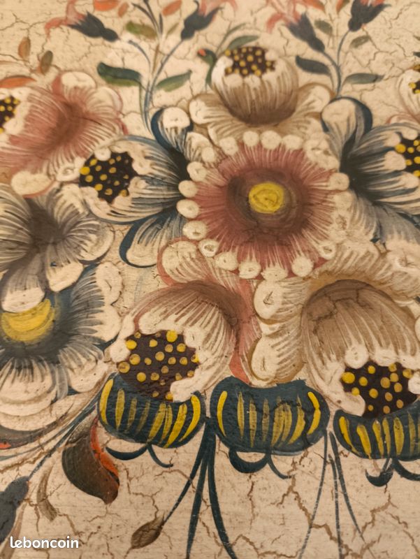 Console peinte à décore de fleurs (image 3)