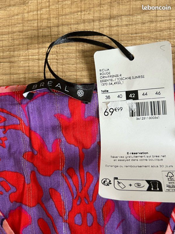 Robe Patrice Breal Neuve Avec étiquettes - Taille 42 - Imprimé Manches Longues - Longueur Genou