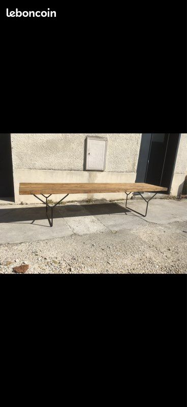 Banc lattes bois et pieds métal / DESIGN (image 6)