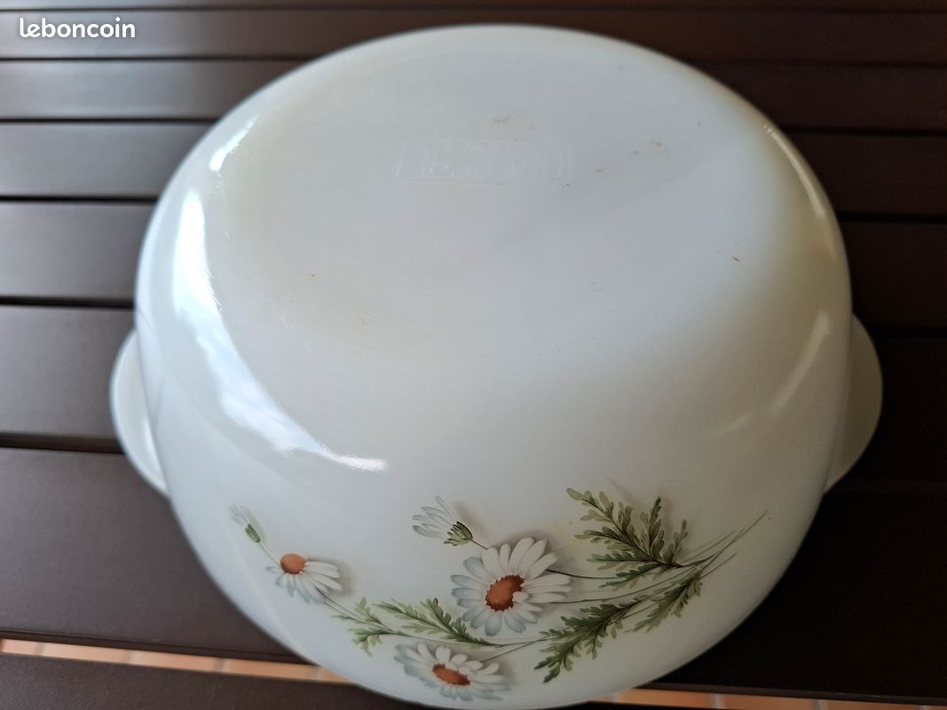 Cocotte Arcopal France Vintage 22cm – Plat Four Marguerites, Réchaud électrique/gaz