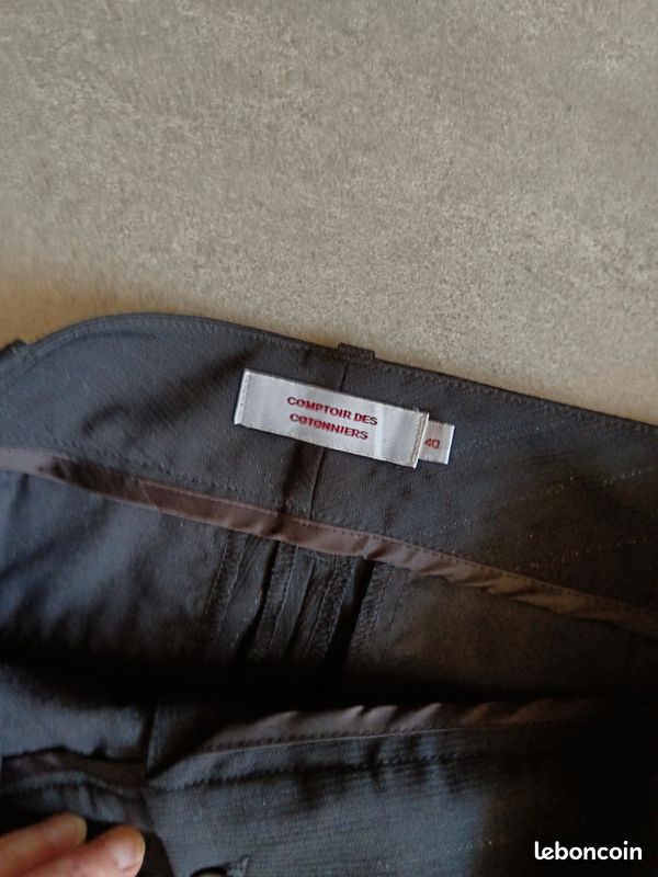 Pantalon Comptoir Des Cotonniers Noir Taille 40 - Occasion En Très Bon état, Matière Polyamide/élasthane