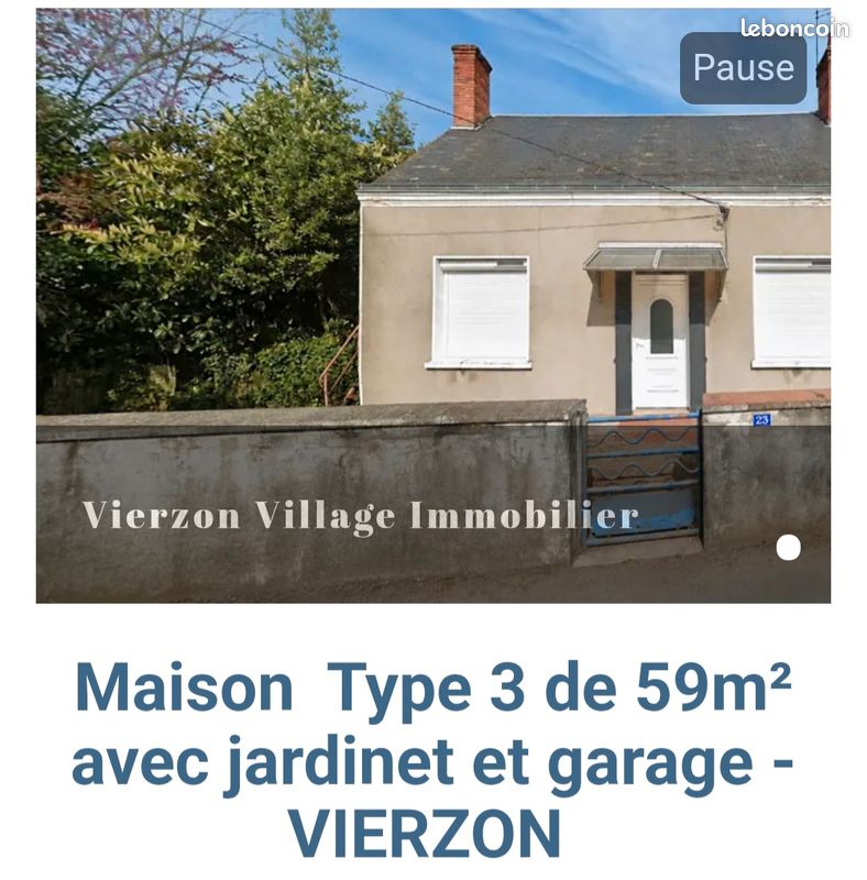 Maison 3 pièces 59 m² · à Vierzon · 59 m² · 570 €/mois